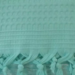 Вафельная простыня-покрывало для укрывания (пике) Saheser хлопок бирюзовый 220х240, фото, фотография