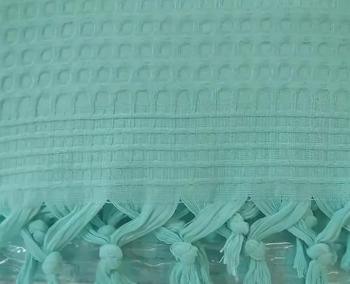 Вафельная простыня-покрывало для укрывания (пике) Saheser хлопок бирюзовый 180х240, фото, фотография