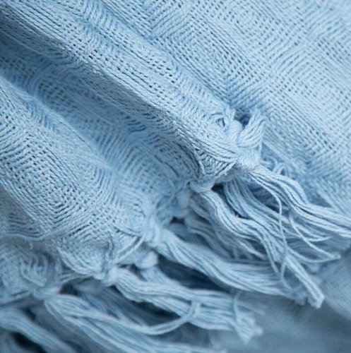 Вафельная простыня-покрывало для укрывания (пике) Saheser хлопок светло-голубой 220х240, фото, фотография