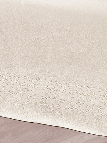 Махровая простынь-покрывало для укрывания Karna MELEN хлопок кремовый 160х220, фото, фотография