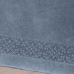 Махровая простынь-покрывало для укрывания Karna MELEN хлопок саксен 160х220, фото, фотография