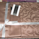 Постельное белье Ecosse SATIN JAKARLI DAMASK хлопковый сатин-жаккард коричневый евро, фото, фотография