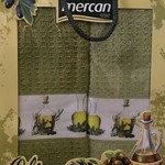 Подарочный набор кухонных полотенец 2 шт. Mercan хлопковая вафля оливки 40х60, фото, фотография