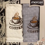 Подарочный набор кухонных полотенец 2 шт. Mercan хлопковая вафля кофе (серый) 45х65, фото, фотография