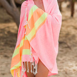 Полотенце пештемаль для пляжа, сауны, бани Begonville BAMBOO COAST бамбук/хлопок pink 100х180, фото, фотография