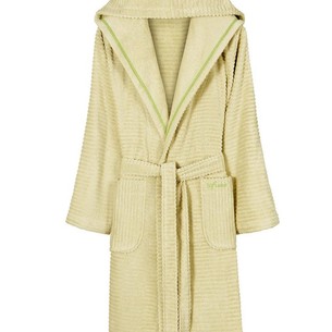 Халат женский Soft Cotton STRIPE хлопковая махра зелёный S