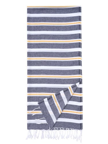 Полотенце пештемаль для пляжа, сауны, бани Begonville BREEZE BERYL хлопок black 90х180, фото, фотография