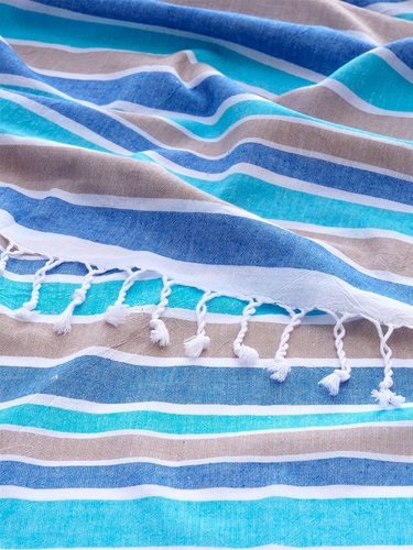 Полотенце пештемаль для пляжа, сауны, бани Begonville BREEZE DILAN хлопок oceanic 90х180, фото, фотография