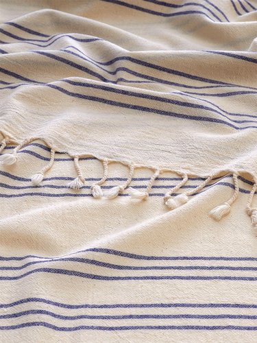 Полотенце пештемаль для пляжа, сауны, бани Begonville BREEZE ZOE хлопок navy 90х180, фото, фотография