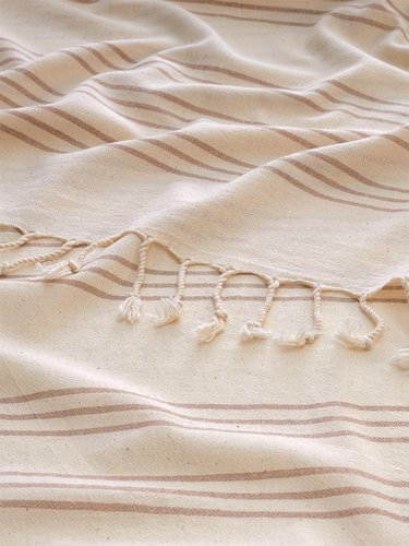 Полотенце пештемаль для пляжа, сауны, бани Begonville BREEZE ZOE хлопок beige 90х180, фото, фотография