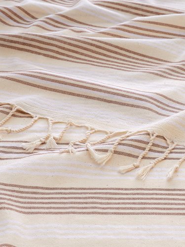 Полотенце пештемаль для пляжа, сауны, бани Begonville BREEZE LOU хлопок brown 90х180, фото, фотография