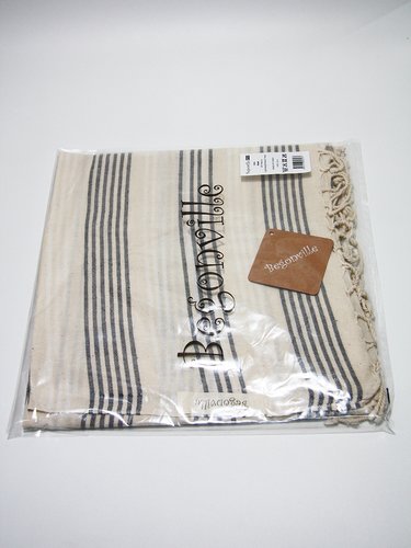 Полотенце пештемаль для пляжа, сауны, бани Begonville BREEZE LOU хлопок black 90х180, фото, фотография