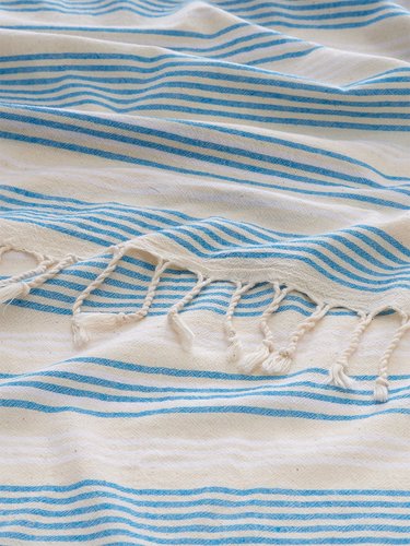 Полотенце пештемаль для пляжа, сауны, бани Begonville BREEZE LOU хлопок blue 90х180, фото, фотография