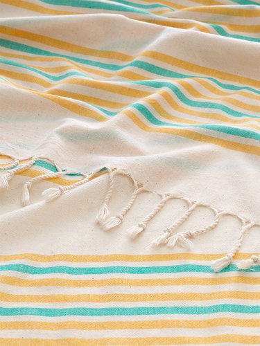 Полотенце пештемаль для пляжа, сауны, бани Begonville BREEZE MIA хлопок lemon 90х180, фото, фотография