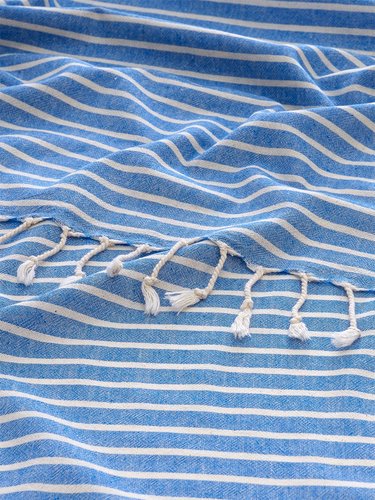 Полотенце пештемаль для пляжа, сауны, бани Begonville BREEZE EMILIA хлопок blue 90х180, фото, фотография