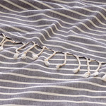 Полотенце пештемаль для пляжа, сауны, бани Begonville BREEZE EMILIA хлопок black 90х180, фото, фотография