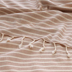 Полотенце пештемаль для пляжа, сауны, бани Begonville BREEZE EMILIA хлопок beige 90х180, фото, фотография