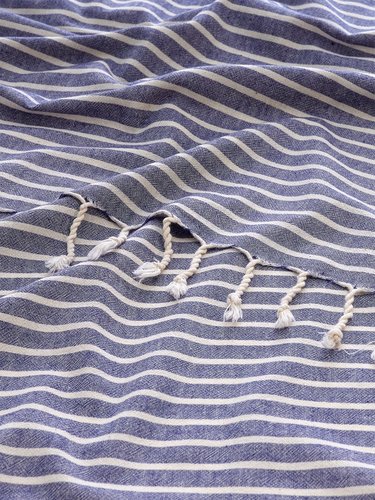 Полотенце пештемаль для пляжа, сауны, бани Begonville BREEZE EMILIA хлопок navy 90х180, фото, фотография