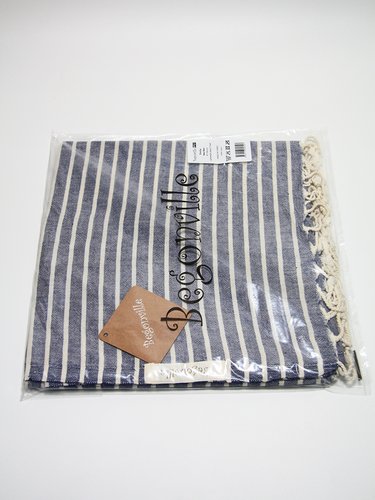 Полотенце пештемаль для пляжа, сауны, бани Begonville BREEZE EMILIA хлопок navy 90х180, фото, фотография