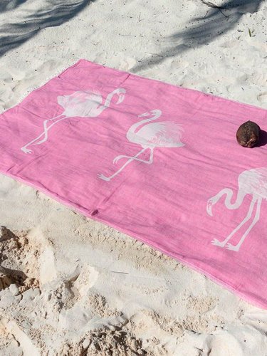 Полотенце пештемаль для пляжа, сауны, бани Begonville PREMIUM FLAMINGO хлопок хлопок 90х180, фото, фотография