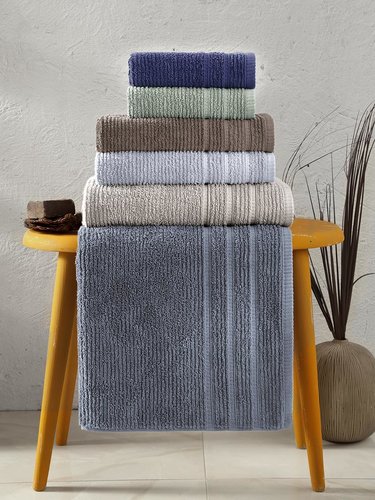 Полотенце для ванной Karna KOLMAR хлопковая махра тёмно-серый 70х140, фото, фотография