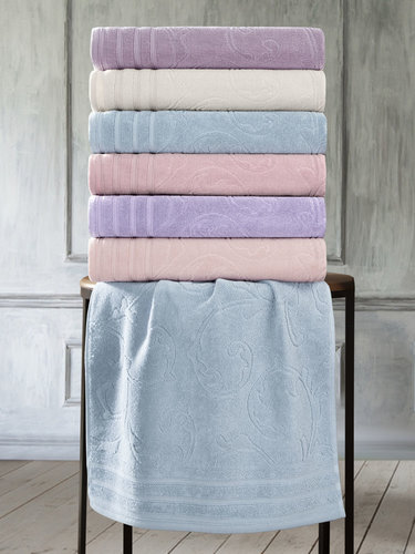 Полотенце для ванной Karna NEVA хлопковая махра светло-лавандовый 70х140, фото, фотография