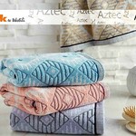 Набор полотенец для ванной 6 шт. Ozdilek AZTEC хлопковая махра персиковый 50х90, фото, фотография
