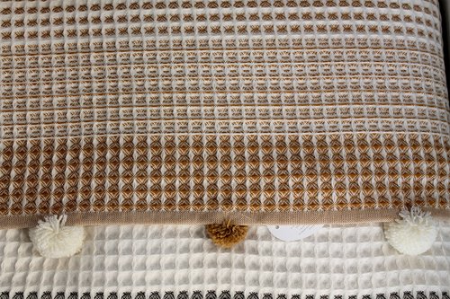 Вафельная простынь-покрывало (пике) Pupilla MARINA хлопок горчичный 220х240, фото, фотография