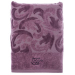 Подарочный набор полотенец для ванной 3 пр. Tivolyo Home BAROC хлопковая махра фиолетовый, фото, фотография