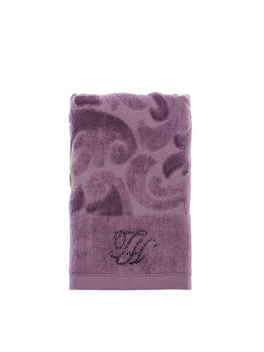 Подарочный набор полотенец для ванной 3 пр. Tivolyo Home BAROC хлопковая махра фиолетовый, фото, фотография