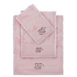Подарочный набор полотенец для ванной 3 пр. Tivolyo Home BAROC хлопковая махра розовый, фото, фотография