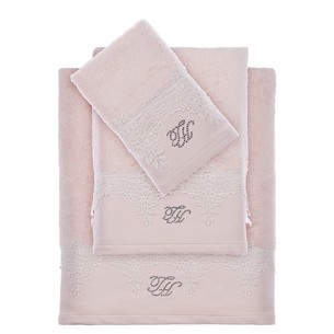 Полотенце для ванной Tivolyo Home JULIET хлопковая махра розовый 50х100