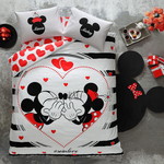 Детское постельное белье светящееся TAC MINNIE MICKEY AMOUR хлопковый ранфорс евро, фото, фотография