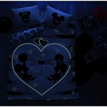 Детское постельное белье светящееся TAC MINNIE MICKEY AMOUR хлопковый ранфорс евро, фото, фотография