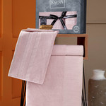 Подарочный набор полотенец для ванной 50х90, 70х140 Karna MORANO хлопковая махра пудра, фото, фотография