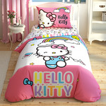 Детское постельное белье TAC HELLO KITTY RAINBOW хлопковый ранфорс 1,5 спальный, фото, фотография