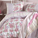 Постельное белье Istanbul Home Collection COTTON LIFE LISA ранфорс розовый евро, фото, фотография