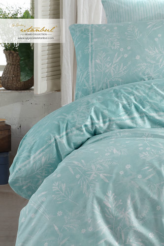 Постельное белье Istanbul Home Collection RANFORCE DAFNE хлопковый ранфорс мятный евро, фото, фотография