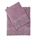 Полотенце для ванной Tivolyo Home DIAMANT хлопковая махра фиолетовый 30х50, фото, фотография