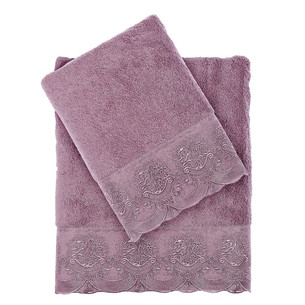 Полотенце для ванной Tivolyo Home DIAMANT хлопковая махра фиолетовый 75х150