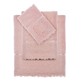 Подарочный набор полотенец для ванной 3 пр. Tivolyo Home FORZA хлопковая махра розовый