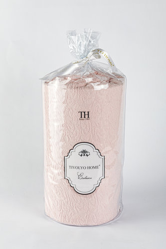 Простынь на резинке с наволочками Tivolyo Home хлопковая махра розовый 160х200+20, фото, фотография