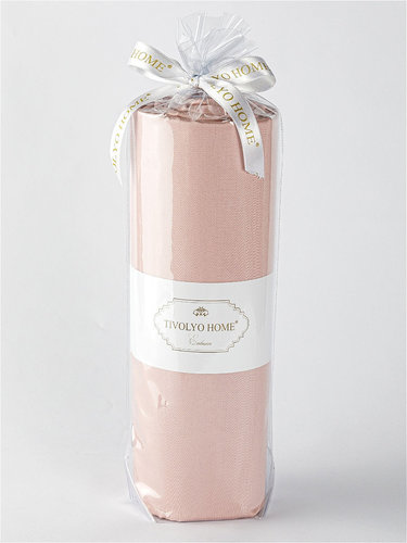Простынь на резинке Tivolyo Home хлопковый сатин делюкс грязно-розовый 100х200, фото, фотография