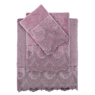 Полотенце для ванной Tivolyo Home REGINA хлопковая махра фиолетовый 75х150