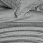 Постельное белье Karna KALDE бамбуково-хлопковый сатин серый евро, фото, фотография