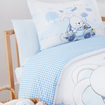 Набор в кроватку для новорожденных с пледом Ozdilek DAY голубой, фото, фотография