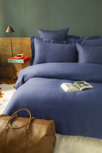 Постельное белье Issimo Home SIMPLY SATIN хлопковый сатин делюкс синий 1,5 спальный, фото, фотография