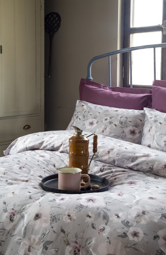 Постельное белье Issimo Home RANFORCE FLORANS хлопковый ранфорс фиолетовый 1,5 спальный, фото, фотография