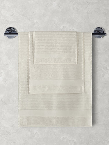 Полотенце для ванной Karna FLOW хлопковая махра кремовый 50х90, фото, фотография