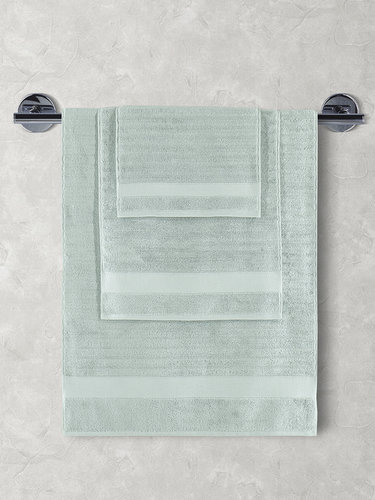 Полотенце для ванной Karna FLOW хлопковая махра зелёный 50х90, фото, фотография
